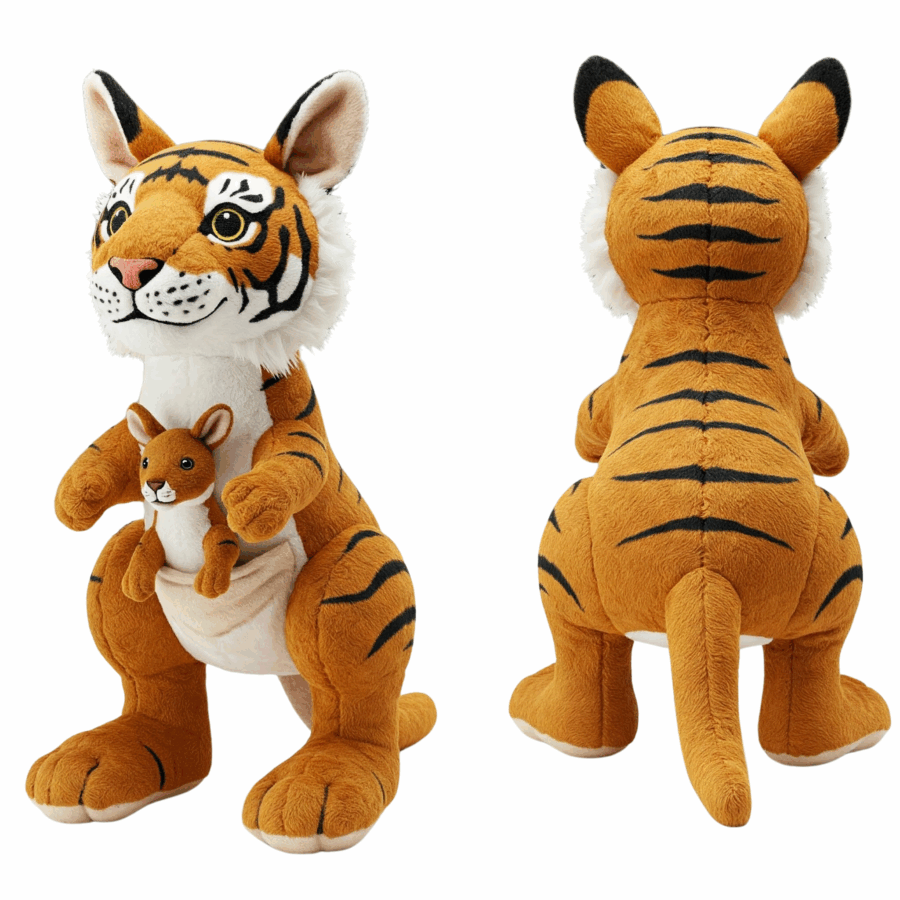 Tigeroo the Striped Hopper™ – Unique Hybrid Plush Toy | Abnomals™ Exclusive