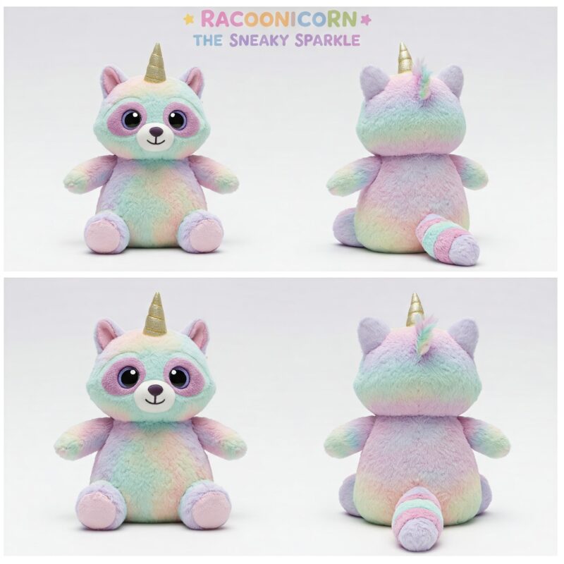 Racoonicorn the Sneaky Sparkle™ – A Mischievous Hybrid Plush | Abnomals™ Exclusive