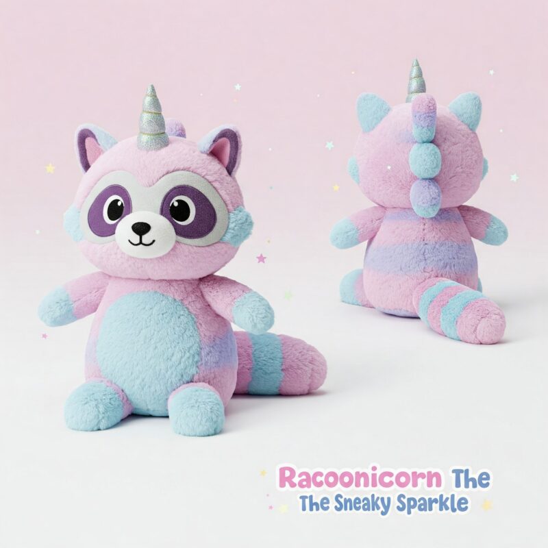 Racoonicorn the Sneaky Sparkle™ – A Mischievous Hybrid Plush | Abnomals™ Exclusive