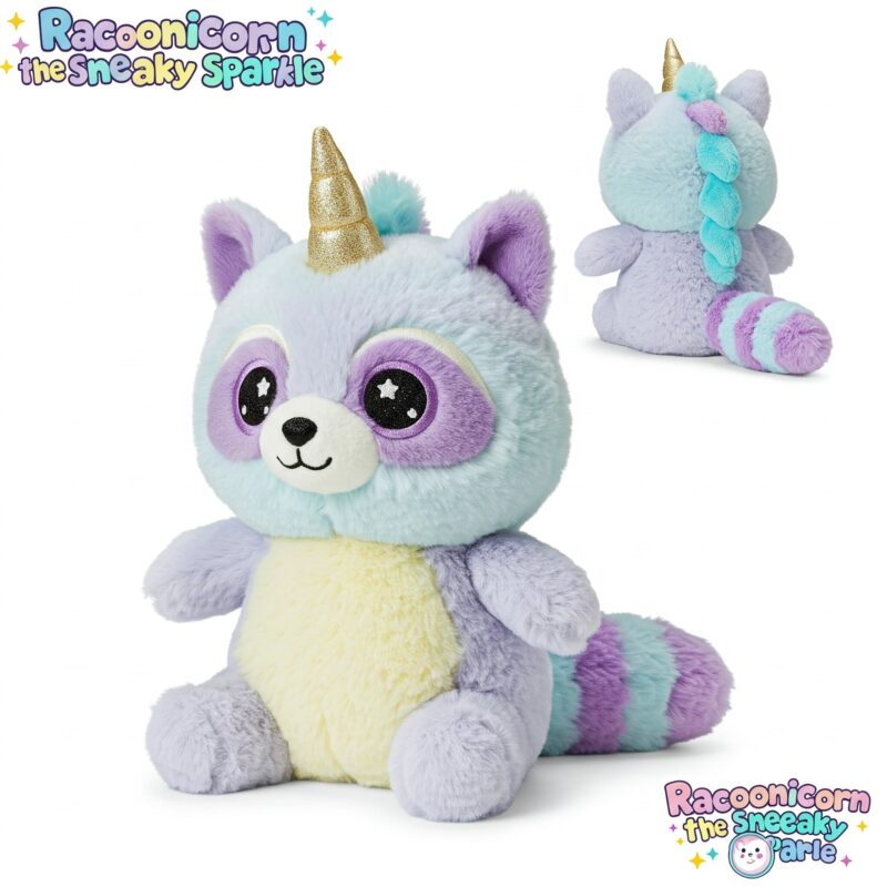 Racoonicorn the Sneaky Sparkle™ – A Mischievous Hybrid Plush | Abnomals™ Exclusive
