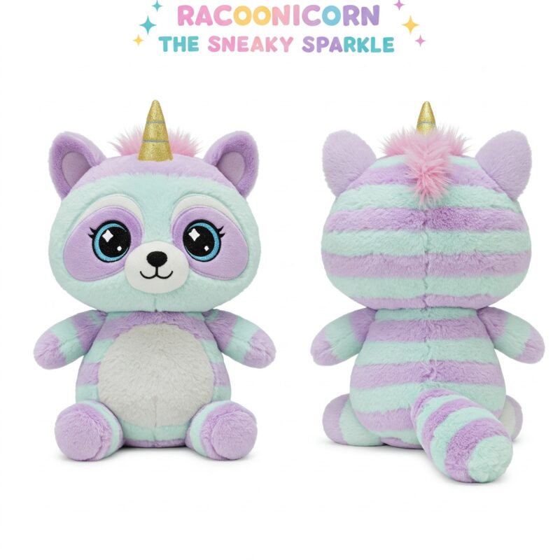 Racoonicorn the Sneaky Sparkle™ – A Mischievous Hybrid Plush | Abnomals™ Exclusive