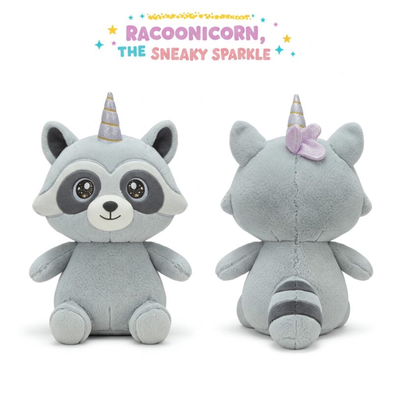 Racoonicorn the Sneaky Sparkle™ – A Mischievous Hybrid Plush | Abnomals™ Exclusive
