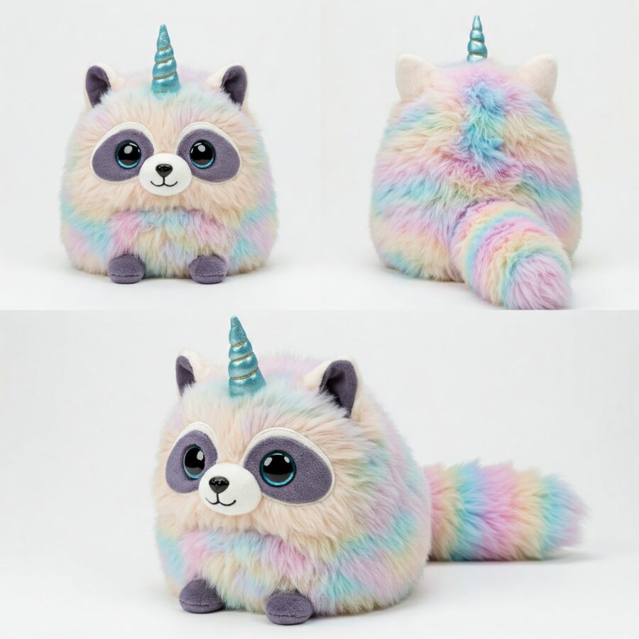 Racoonicorn the Sneaky Sparkle™ – A Mischievous Hybrid Plush | Abnomals™ Exclusive