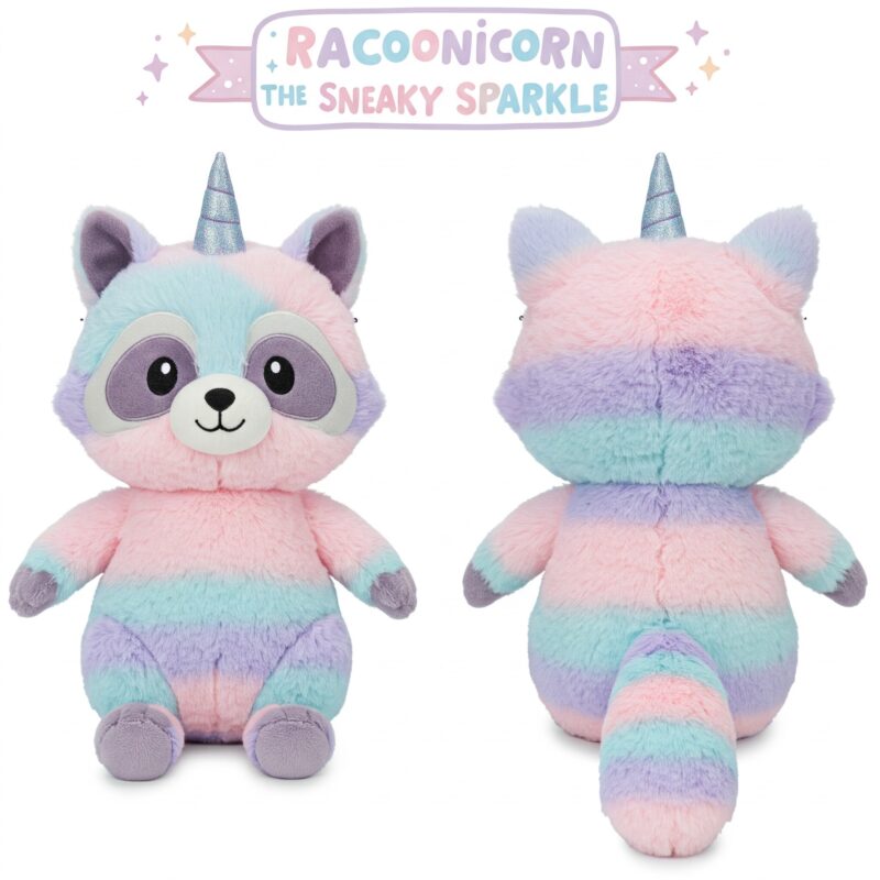Racoonicorn the Sneaky Sparkle™ – A Mischievous Hybrid Plush | Abnomals™ Exclusive