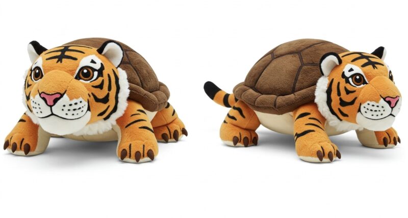 Turtliger the Striped Shellback™ – A Bold Hybrid Plush | Abnomals™ Exclusive