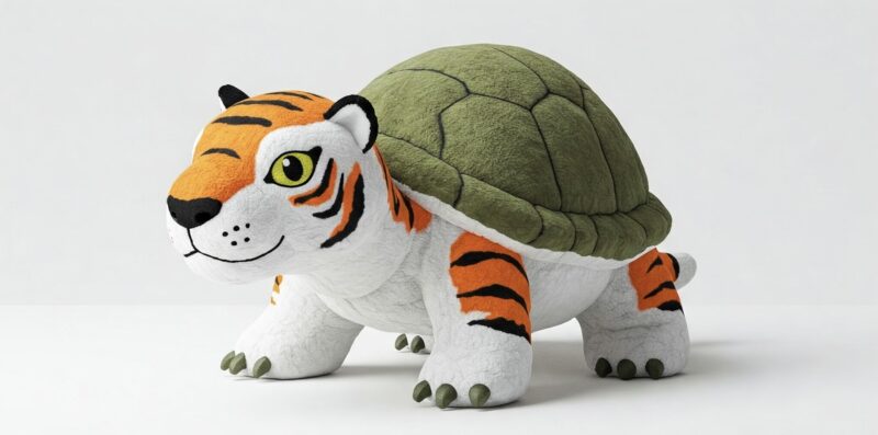 Turtliger the Striped Shellback™ – A Bold Hybrid Plush | Abnomals™ Exclusive
